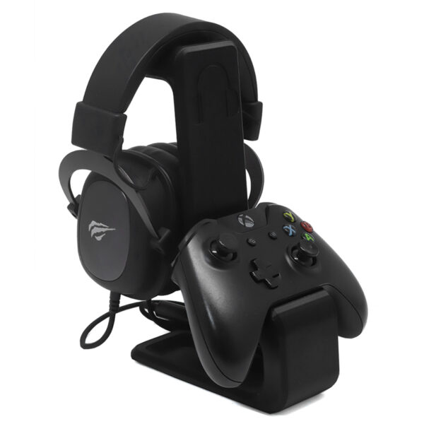 Suporte liso para um controle de xbox e fone de ouvido