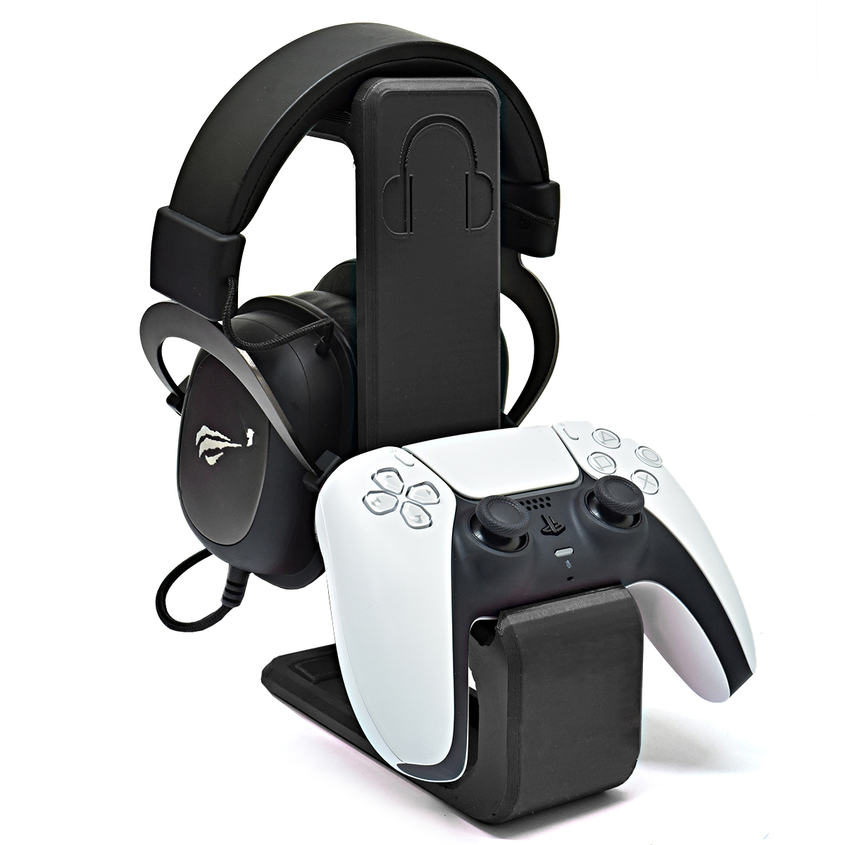 Suporte Liso de um controle de Ps5/dualsense e fone
