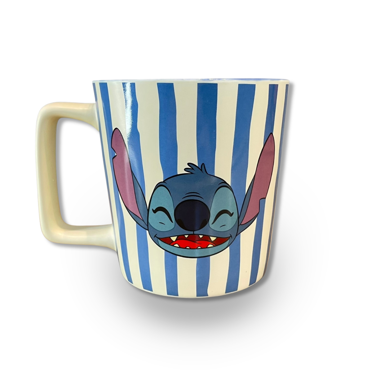 Caneca Stitch 400ml Buck Listrada – Geek – Acabamento Premium – Interior Azul