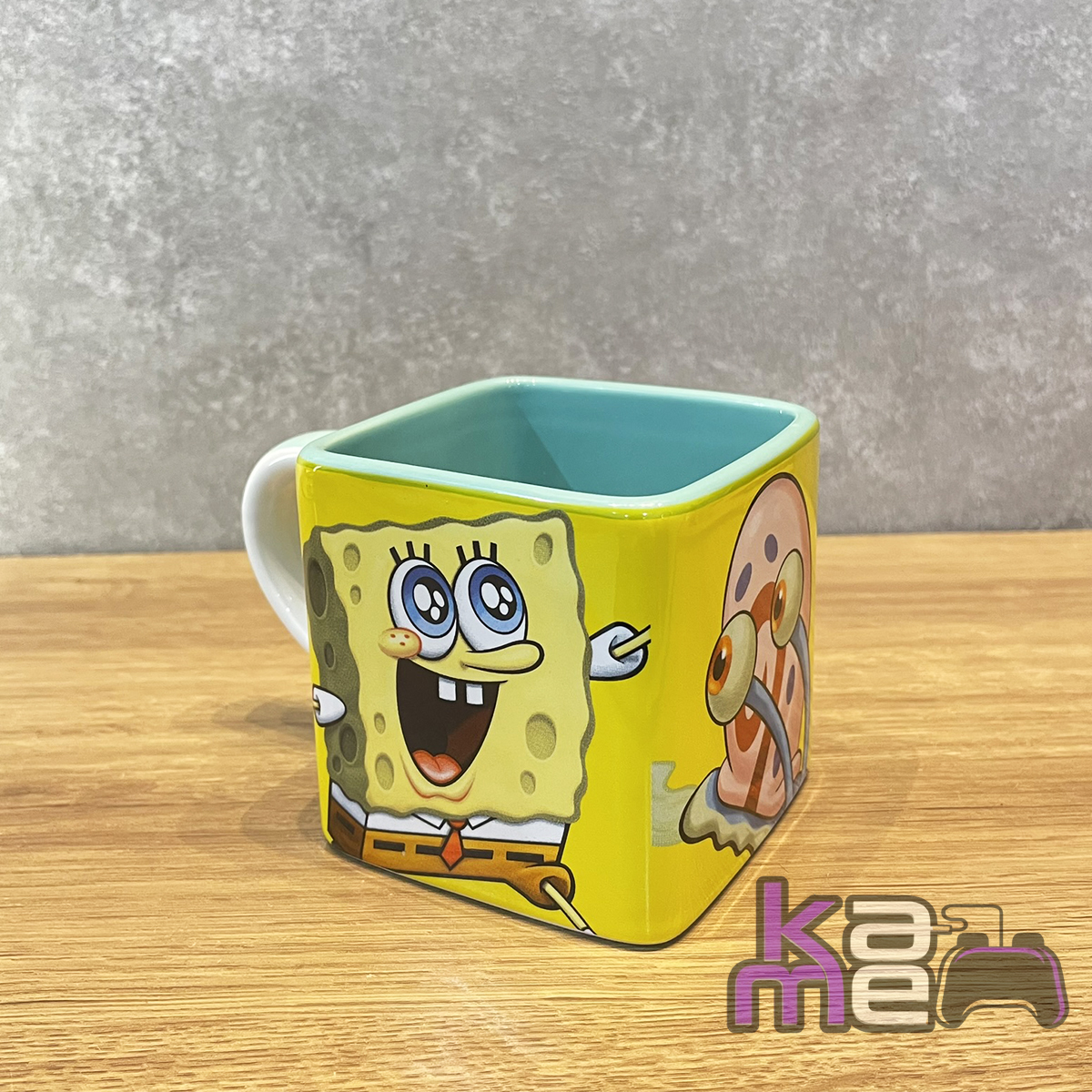 Caneca Bob Esponja Quadrada 300ml – Bob, Patrick e Gary – Cerâmica Geek