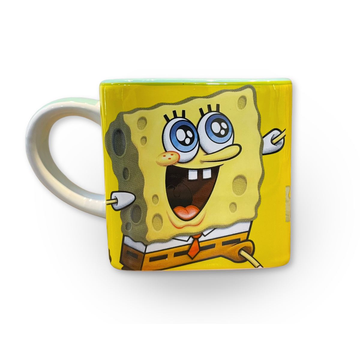 Caneca Bob Esponja Quadrada 300ml – Bob, Patrick e Gary – Cerâmica Geek