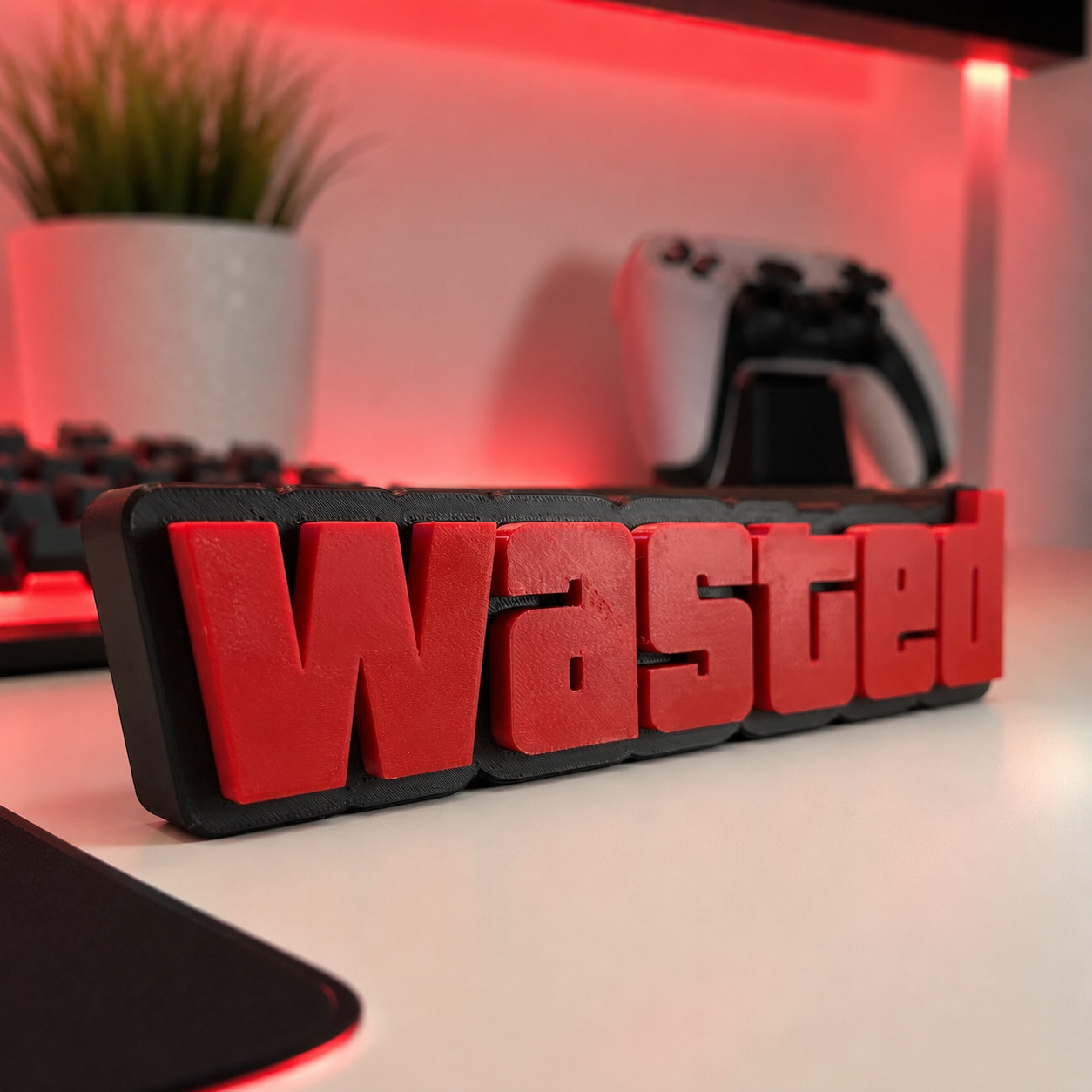Placa Decorativa WASTED Gamer – Decoração de Bancada GTA - Imagem 5